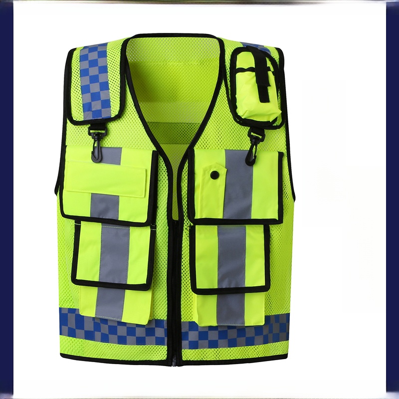 Reflective Cycling Vest - 반사 안전 조끼 다기능 포켓 메쉬