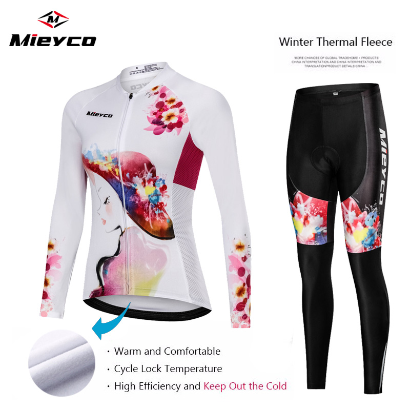 여성용 플리스 보온 긴소매 사이클링 저지 세트 겨울 야 - Cycling Gear Women Sale 리뷰 및 가격