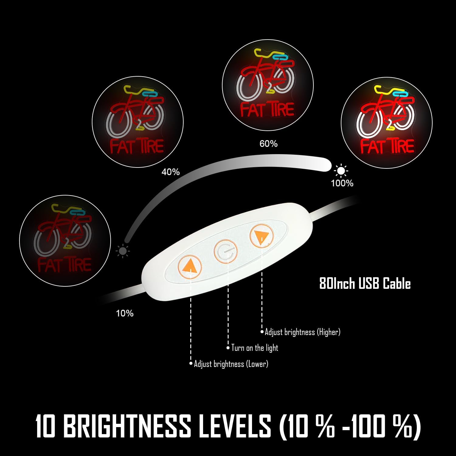 팻 타이어 자전거 LED 네온사인 USB 디밍 가능 벽 - Cycling Gear Indoor 리뷰 및 가격